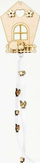 Ornament varëse druri FANDY House, 11 x 15 cm, gjatësi 40 cm, natyral