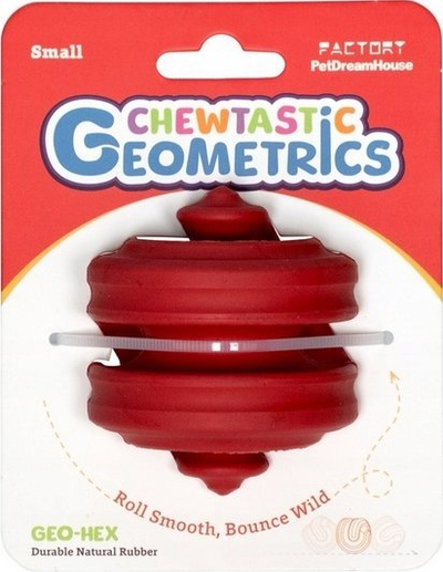Lodër gome për qen PetDreamHouse Geo-Hex, 6.2 cm, Small, e kuqe