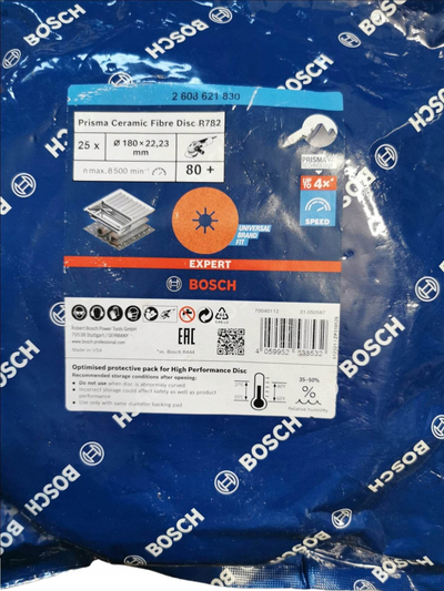 Disk gërryes Bosch Expert R782 Prisma Fibre, 180mm, granulim 80, set 25 copë