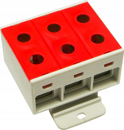 Terminal hekurudhor 3 polësh Incobex Elplast ZGX 3x50 ENE-00207, 50mm², për shinë DIN 35mm, gri