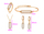 Set Xuping Ovale, të praruara në ar 18 karatësh QVUBO -  qafore + vathë + unazë + byzylyk, artë/bardhë/16.10mm/#10