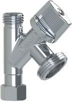 Valvul këndore Arco Conekta 3/8"x3/8"x3/4" (280010), për lavatriçe, metalike, argjend