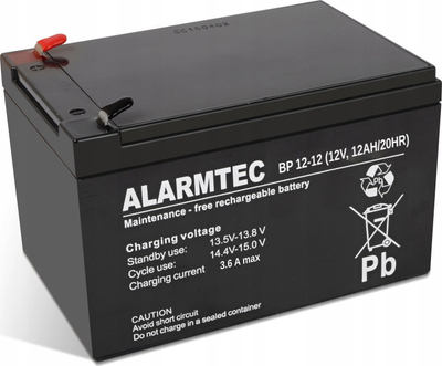 Bateri Alarmtec BP Series, 12V, 12Ah, e zezë