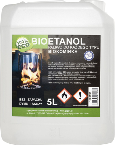 Karburant bioetanol për oxhak bio, 5L, pa tym, pa erë