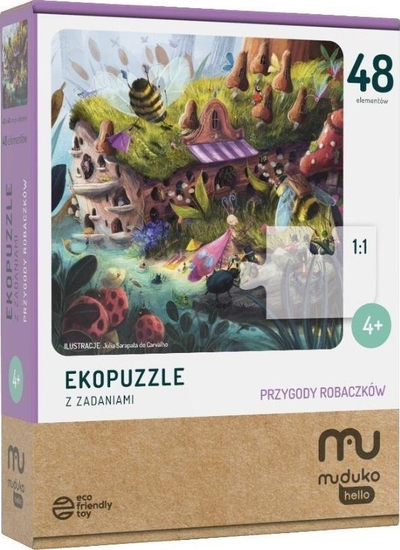 Puzzle Muduko Ekopuzzle Adventures of Little Bugs, 48 pjesë, 4+