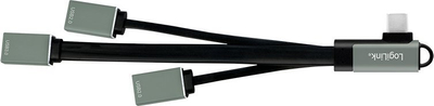 Adapter USB LogiLink 3 porta, USB 3.2 Gen 1, USB C, argjendtë