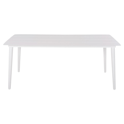 Tavolinë katrore alumini Jerom 180x90x74Hcm (HM6058.01), bardhë