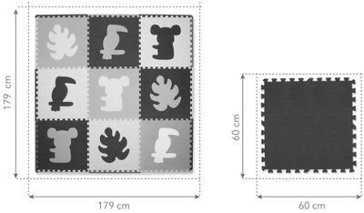 Tapet puzzle sensory KIDWELL Senso Tropical, shkumë, shumëngjyrësh