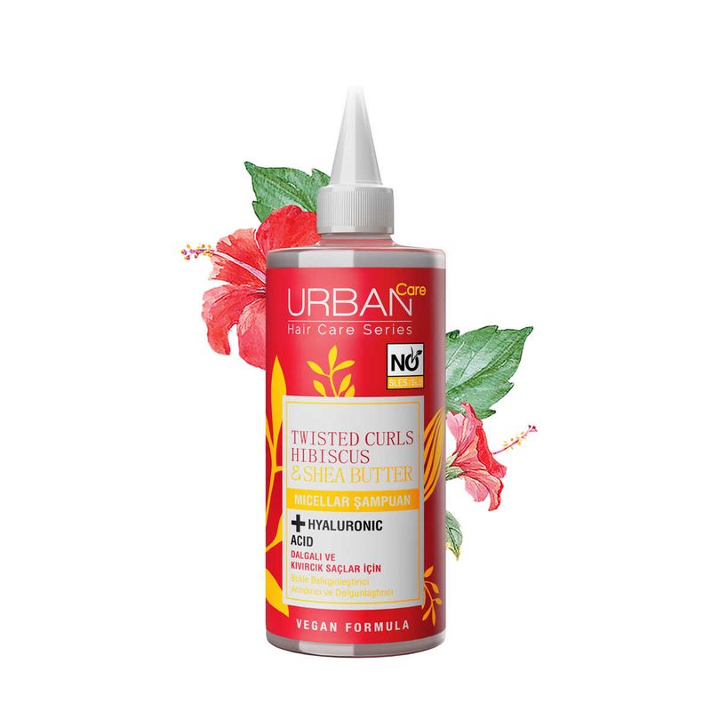 Shampo micellar për flokë kaçurrela Urban Care Hibiscus & Shea Butter, 340 ml