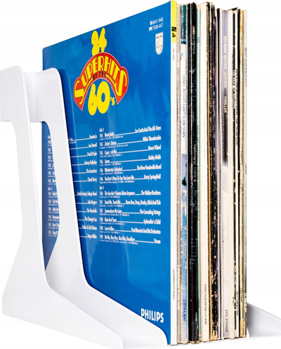 Mbajtës disqesh vinyl Audio Anatomy LP Holder, plastikë, mban gati 40 LP, i bardhë