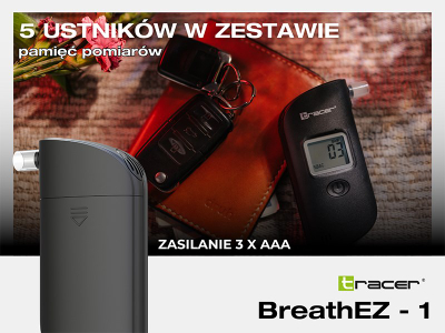 Alkooltest elektronik Tracer BreathEZ 1, ekran dixhital, portativ, i zi