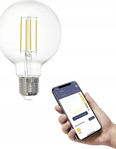 Llampë LED EGLO Connect.z G95 E27, 6W, ZigBee Smart me dritë që ulet e ngrihet, xham i tejdukshëm