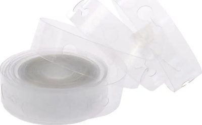 Shirit dekorues për girlanda tullumbacesh, plastik, transparent