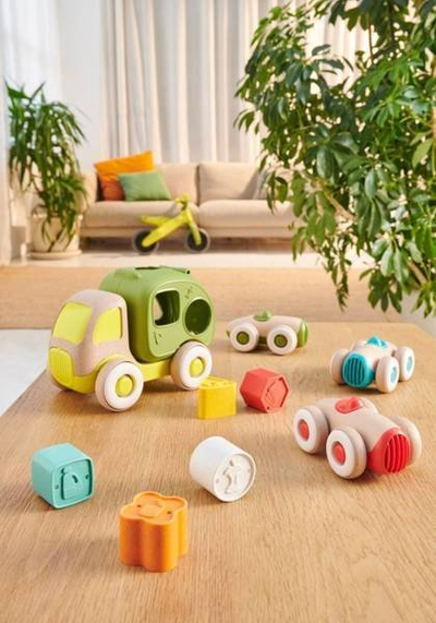 Lodër kamion riciklimi Early Learning Centre, me forma, plastikë dhe dru, me ngjyra nga të gjitha