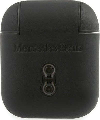 Mbrojtëse karikuesi Mercedes-Benz për Apple AirPods 1/2, lëkurë me plastikë, e zezë