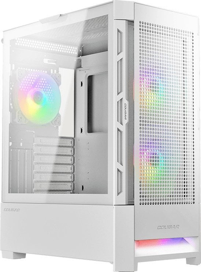 Куќиште за компјутер Cougar Airface RGB, бело, Midi Tower