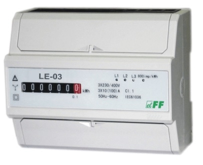 Matës energjie F&F LE-03, trefazor 100A, 230/400V, me ekran daulle