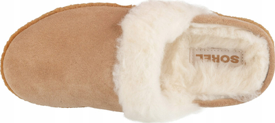 Pantofla shtëpie Sorel Nakiska Slide II W, suede, për femra, bezhë