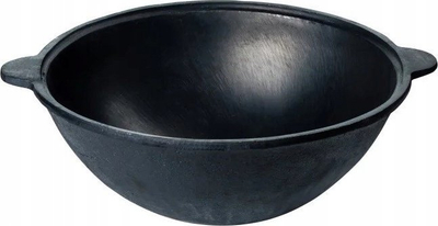 Tenkxhere kazan uzbek, 3.6L, trup i thellë, e zezë