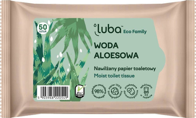 Letër tualeti e lagur Luba ECO Family Aloe Vera, 50 copë, për familje