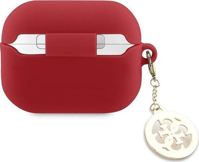 Kuti mbrojtëse Guess 3D Rubber 4G Diamond Charm për AirPods Pro 2, silikon, e kuqe