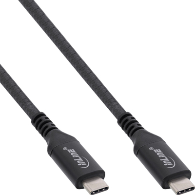 Kabllo USB4 InLine, USB C në USB C, 40Gb/s, 1.5m, e zezë