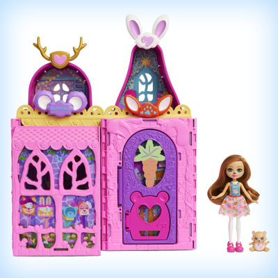 Shpi kukullash Enchantimals Dollhouse Playset, set lojrash, shumëngjyrëshe