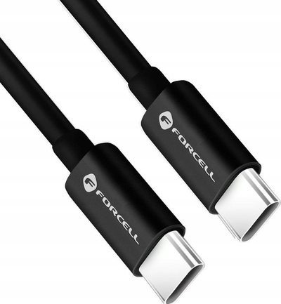 Kabllo Forcell F-energy C338, USB-C në USB-C, 60W 3A, 1m, e zezë