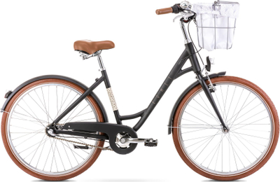 Biçikletë qyteti Romet Pop Art Eco, kornizë M, 3 marsha Shimano Nexus, e zezë