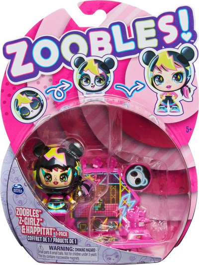 Lodër figurë Zoobles Z-Girlz Happitat, që shndërrohet, set 1 copë, shumëngjyrëshe