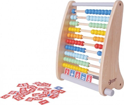Abakus druri TEDDIES Abacus 100 Beads, 100 rruaza, shumëngjyrëshe