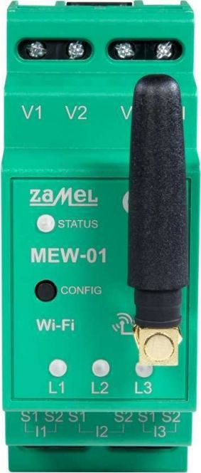 Монитор на енергија Zamel MEW-01, Wi-Fi 3 фази, 100A, бел