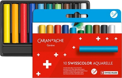 Ngjyra të qirit Caran d'Arche Swisscolor, 10 copë, shumëngjyrëshe