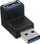 Adapter USB InLine 35300R, USB 3.0 Type A mashkull në femër, kënd 90°, i zi