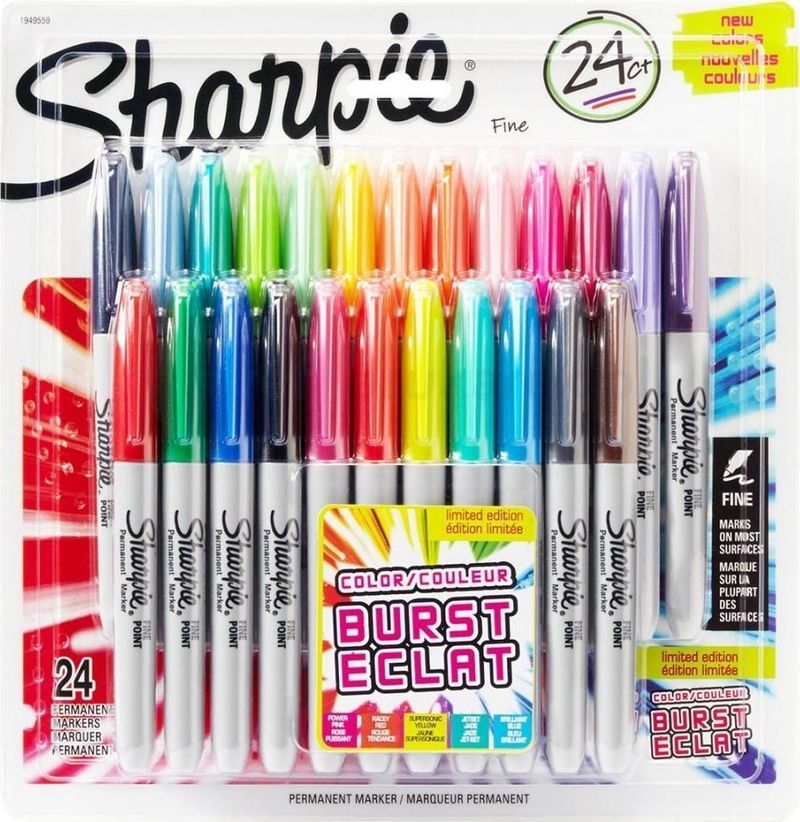 Set markerësh Sharpie Handy Mug Color Burst, majë e hollë, 24 copë, shumëngjyrësh