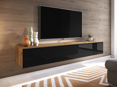 Komodë për TV Dlone 180 (180 x 30 x 33), Bezhë / Zezë