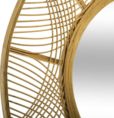 Pasqyrë murale Atmosphera Ina Bamboo, 70cm, bambu, bezhë
