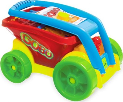 Set lojrash Gobo Vehicle + Blocks, makinë me blloqe ndërtimi, 49x30cm, shumëngjyrësh
