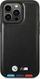 Qese telefoni BMW Leather Stamp Tricolor MagSafe, për iPhone 14 Pro Max 6.7", lëkurë, e zezë