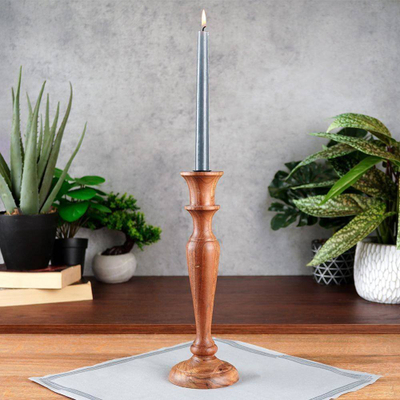 Shandan druri Nampook Candlestick, 10 x 31 cm, ngjyrë druri