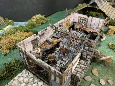 Set terreni lojrash BattleSystems Modular Fantasy Scenery, me disa kate, për miniatura 28mm, i printum me ngjyra