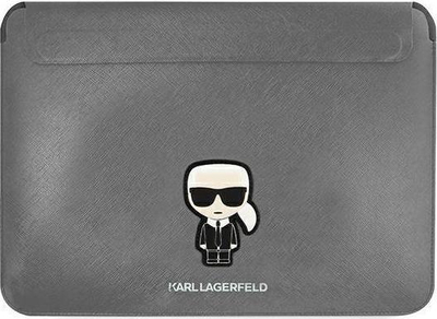 Etui tablet Karl Lagerfeld Sleeve KLCS14PISFG, 13/14", lëkurë Saffiano, argjendtë