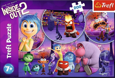 Puzzle Trefl Childrens Emotions Disney Inside Out 2, 200 copë, për kalamaj, shumëngjyrësh