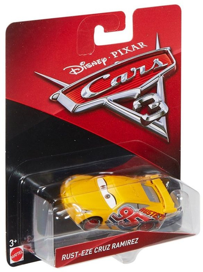 Makina metalike Disney Pixar Cars Cruz Ramirez, shkallë 1:55, me rrota që lëvizin, e verdhë