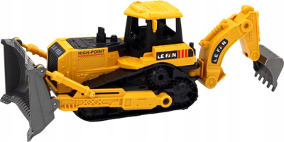 Lodër eskavator me zinxhir Leantoys Crawler Excavator, 2 kova, i verdhë