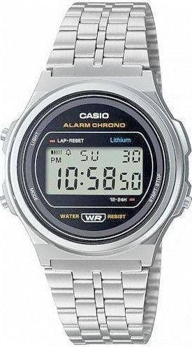 Часовник Casio A171WE 1AEF, дигитален, отпорен на вода, сребрен