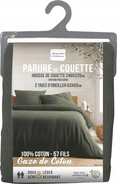 Set posteli Douceur d intérieur ANGELIA, 240x220 cm, pambuk, khaki