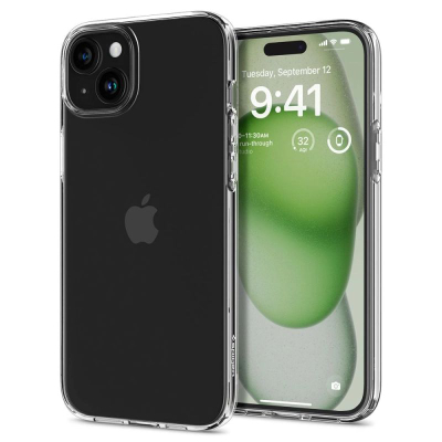 Kuti mbrojtëse Spigen Liquid Crystal për iPhone 15 Plus 6.7", TPU i butë, transparente