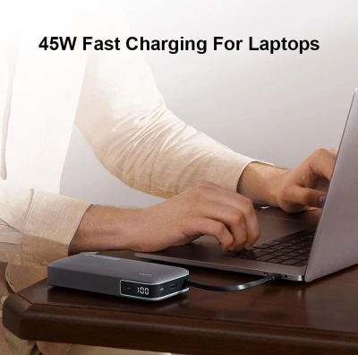 Powerbank Cuktech CUKP200NGLDG, 20000mAh, 55W, me kabllo USB C të integruar