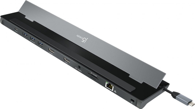 Docking station USB C J5create JCD542 N, Dual HDMI, 100W Power Delivery, gri e zezë